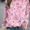 Floral Crew Neck Long Sleeves Sweatshirts