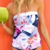 MULTI PRINTED BANDEAU TANKINI SET