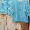 Summer Solid Color Casual Style Short Sleeve Suit