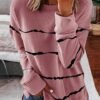 Tie-dye Stripes Print Long Sleeve Tops