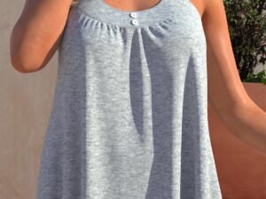 Grey Marl Plus Size Decorative Button Tank Top
