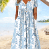 Casual Floral Short Sleeve T-shirt Dress