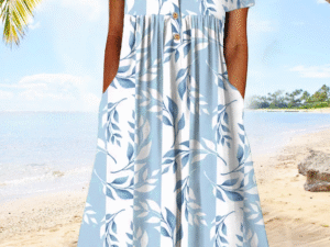 Casual Floral Short Sleeve T-shirt Dress