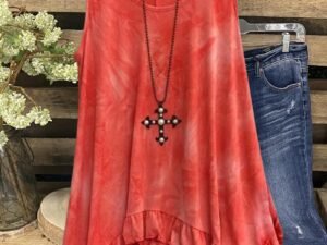 Women's Tie-Dye Casual Ruffled Tank