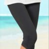 Casual Sports Plus Size Plain Capris Leggings