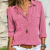 Womens Simple Lapel Blouse