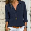 Womens Simple Lapel Blouse