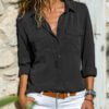Womens Simple Lapel Blouse