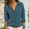 Womens Simple Lapel Blouse