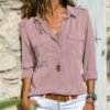 Womens Simple Lapel Blouse