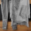 Printed Chiffon Top And Printed Pants Set