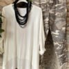Crew Neck Solid Color Top With Camouflage Pants Set