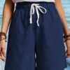 Women's Pure Color Cotton Casual Shorts