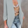 Fashion Casual Solid Color Pocket Blazer Jacket