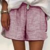 Stripes Women Casual Summer Shorts Shorts