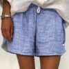 Stripes Women Casual Summer Shorts Shorts