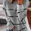 Tie-dye Stripes Print Long Sleeve Tops