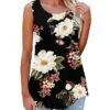 Women's Tank Top Black White Pink Floral Print Sleeveless Casual Holiday Basic Round Neck Regular Floral S