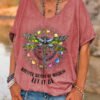 Whisper Words Of Wisdom Printed Dragonfly Hippie T-shirt
