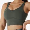 Nude sexy sports underwear shockproof push up yoga bra