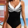 Casual V Neck Abstract Printing One-Piece