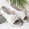 3D Floral Cutout Upper Vintage Bohemian Wedge Slippers