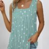 Women's Tank Top Red Blue Green Polka Dot Striped Print Sleeveless Daily Weekend Basic Square Neck Regular Painting