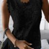 Women's Tank Tops Sleeveless Solid Casual Lace Tank Tops