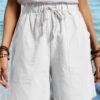 Women's Pure Color Cotton Casual Shorts