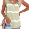 Tie-dye Print Button Tank Top