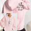 Women's Faith Jesus Has My Back Printed Casual Cable Hoodie