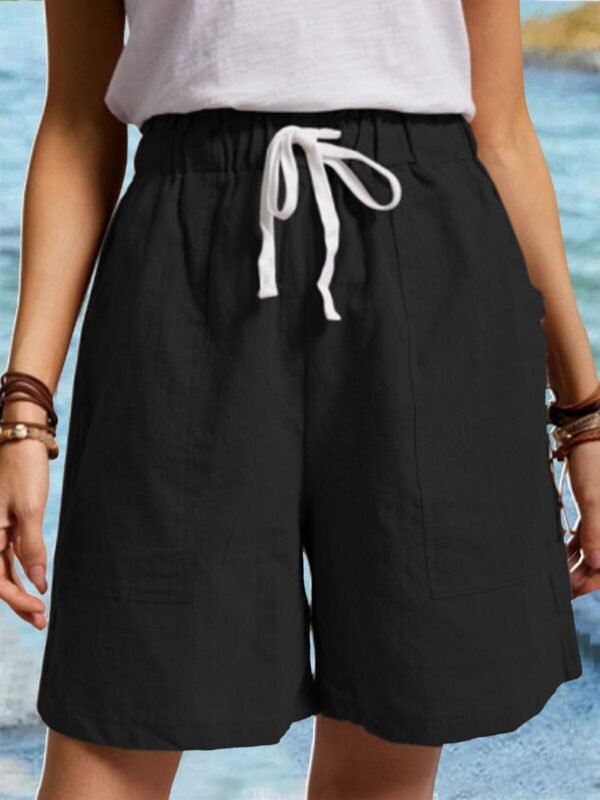 Women's Pure Color Cotton Casual Shorts