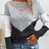 Loose Casual Color Block Sweater