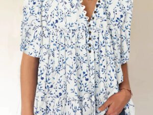 Women Half Sleeve V-neck Floral Printed Tops