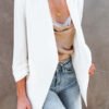 Fashion Casual Solid Color Pocket Blazer Jacket