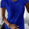 Women's Fashion Lace Short Sleeve Top