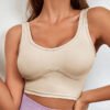 Nude sexy sports underwear shockproof push up yoga bra