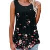 Women's Tank Top Black White Pink Floral Print Sleeveless Casual Holiday Basic Round Neck Regular Floral S