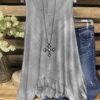 Women's Tie-Dye Casual Ruffled Tank