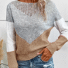 Loose Casual Color Block Sweater