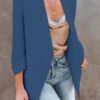 Fashion Casual Solid Color Pocket Blazer Jacket