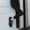 High elastic plain washed denim Leggings