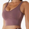 Nude sexy sports underwear shockproof push up yoga bra