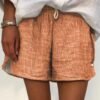 Stripes Women Casual Summer Shorts Shorts
