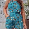 Printed Round Neck Camisole + Shorts Set