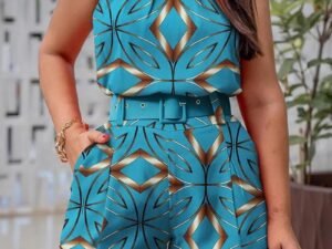 Printed Round Neck Camisole + Shorts Set