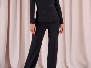 Stylish off-the-shoulder top & trousers two-piece set