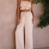 Fashion set of camisole & wide-leg pants