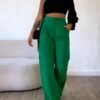 Long Sleeve Shoulder Jacket Straight Pants Set