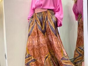 Solid Color Shirt Printed Dress Set